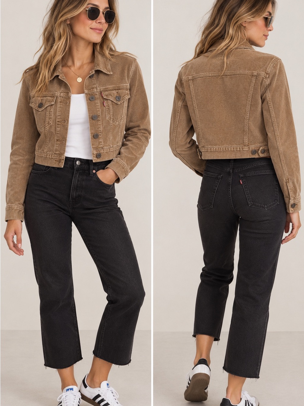 Levi's Tan Corduroy Cropped Jacket